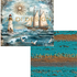 Ja Di Design - Papierset - Backgrounds - Rustic Nautical - 20x20 cm_