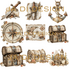 Ja Di Design - Papierset - Knipvellen - Rustic Nautical - 15x15 cm_